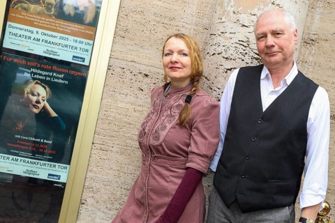 Cora Chilcott and Wolfgang Seppelt at the annual press conference for the 2025/2026 season at the