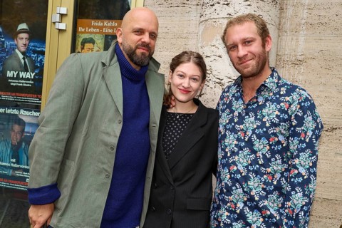 Tibor Locher, Johanna Marie Bourgeois and Johannes Hallervorden at the annual press conference for