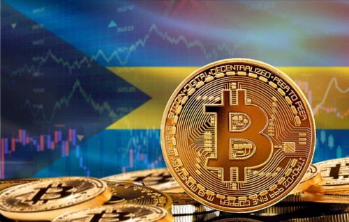 Investors in cryptocurrency and Blockchain Technology in Bahamas, Concept. Bitcoin with Bahamas