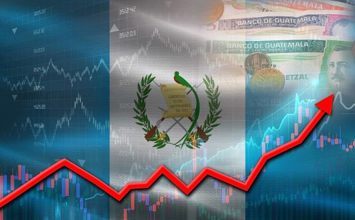 Guatemala economic growth on financial graph. Guatemala financial growth on market graph