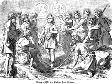 Joseph tells the angry brothers his dreams of sheaves in the field, enemies, Joseph, anger, rage,