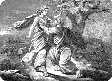 Jacob's battle with a stranger, the Lord, lasts until dawn, God, rising sun, landscape, light,