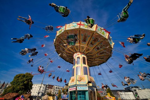 Chain carousel, Cannstatter Wellenflug, high ride, rides, motion, motion effect, Cannstatter Wasen,