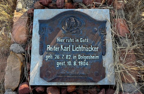 Grave at the German military cemetery at Waterberg, Otjozondjupa region, Namibia