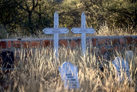 Graves at the German military cemetery at Waterberg, Otjozondjupa region, Namibia