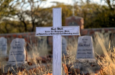 Grave at the German military cemetery at Waterberg, Otjozondjupa region, Namibia