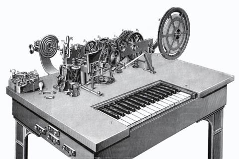 Typewritten telegraph after David Edward Hughes, telegraphy in the 19th century, historical book