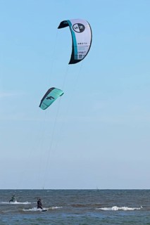 Kitesurfer, Baltic Sea, Falshöft, Pommerby, Schleswig-Holstein, Germany
