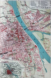 Warsaw, historical city map from 1907