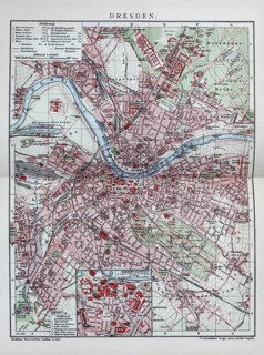 Dresden, historical city map from 1906