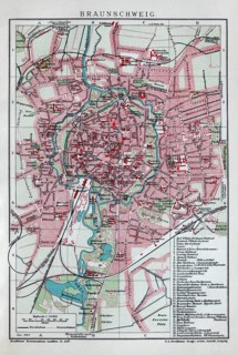 Brunswick, historical city map from 1907