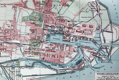 Wilhelmshaven, historical city map from the year1905