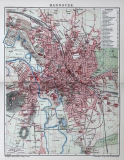 Hanover, historical city map from 1907