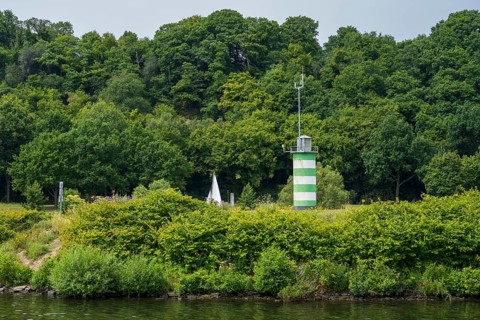 Lighthouse on Lake Kemnader, Heveney, Witten, Ruhr area, North Rhine-Westphalia, Germany