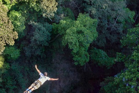 Bungee jumper, San Jose, Costa Rica, Central America