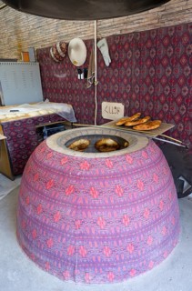 A traditional tandoor oven with bread, ready baked, oven, Tandoor, Tandur, Tonir, Martuni,