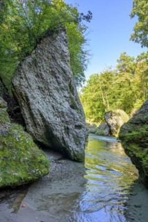 Conglomerate rocks in the Erlauf gorge, Purgstall an der Erlauf, Lower Austria, Austria