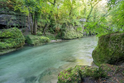 Viewing platform in the Erlauf Gorge, Purgstall an der Erlauf, Lower Austria, Austria