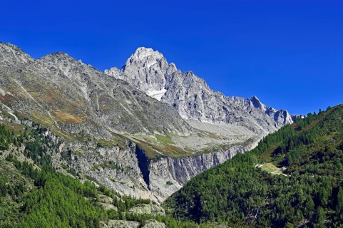 Aiguille du Chardonnet, front foothills of the Argentière glacier, Argentière, Chamonix-Mont-Blanc,
