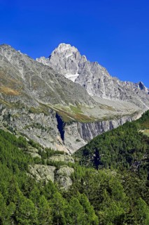 Aiguille du Chardonnet, front foothills of the Argentière glacier, Argentière, Chamonix-Mont-Blanc,