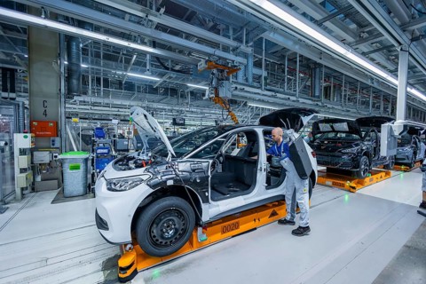 Electric car production in the assembly halls of VW in Zwickau, Zwickau, Saxony, Germany