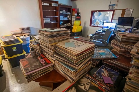 Porcupine, South Dakota - KILI Radio, the voice of the Lakota Nation. The station's old vinyl