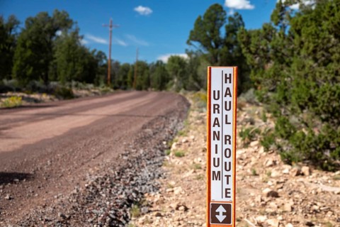 Tusayan, Arizona - A uranium haul route at Energy Fuels' controversial Pinyon Plain uranium mine,