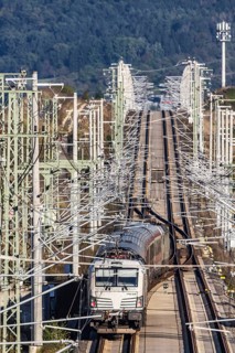 Deutsche Bahn AG high-speed railway line between Stuttgart and Ulm. New railway line with