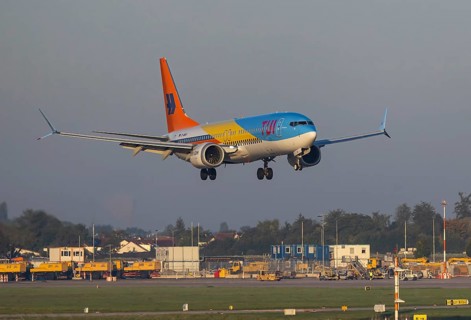 Flight operations at Stuttgart Airport. Aircraft approaching the airport. Aircraft registration