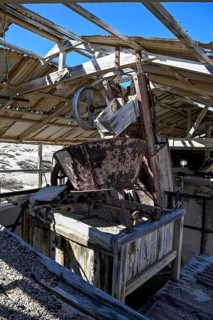 Drum sieve for sieving diamonds in a derelict building, Pomona, restricted diamond area, near