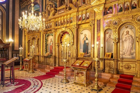 The iconostasis of the Bulgarian Orthodox Church of St Stephen in Istanbul, Turkey