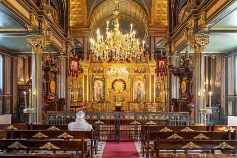 Interior of the Bulgarian Orthodox Church of St Stefan in Istanbul, Turkey