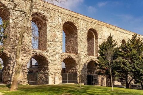 The Roman Valens Aqueduct in Fatih, Istanbul, Turkey