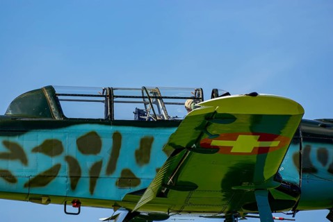 A Pilatus P-2 of Pilatus Flugzeugwerke AG with the registration D-EPII during a flight
