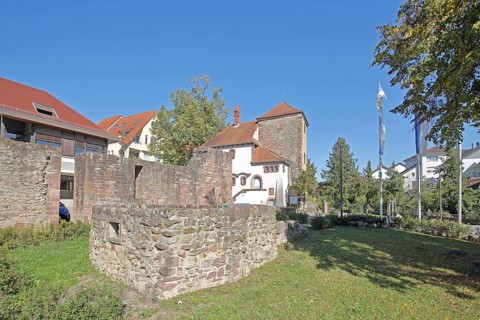Former town wall, town fortifications and local history museum with Dörndl defence defence tower,