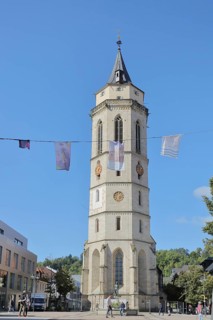Late Gothic town church, landmark, market square, Balingen, Swabian Alb, Baden-Württemberg, Germany
