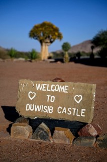 Sign at Duwisib Castle, near Maltahöhe, Hardap Region, Namibia