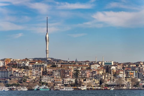 Küçük Çamlica television tower in Üsküdar, Istanbul, Turkey