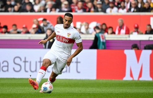 Jamie Leweling VfB Stuttgart (18) Action on the ball MHPArena, MHP Arena Stuttgart,