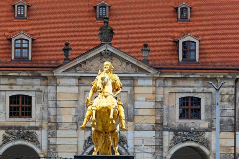 Equestrian statue of Augustus the Strong, Golden Rider, Neustadt, Dresden, Saxony, Germany