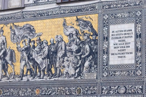 Procession of princes at the Royal Palace, picture made of tiles from Meissen porcelain,