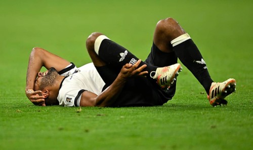 Jonathan Tah GER (04) injured on the ground Injury World Cup qualifier, international match,