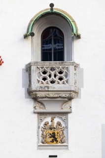 Balcony at the town hall, Old Town, Meissen, Saxony, Germany