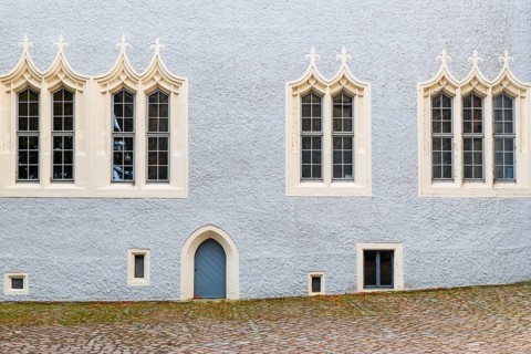 Facade of the Albretsburg District Court, Meißen, Saxony, Germany