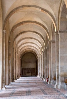Interior view of the side aisle, basilica, monastery church, founded in 1136, Eberbach Monastery,