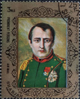 Napoleon Bonaparte (1769-1821) Emperor of France as Napoleon I 1804-1814. Portrait on a United Arab