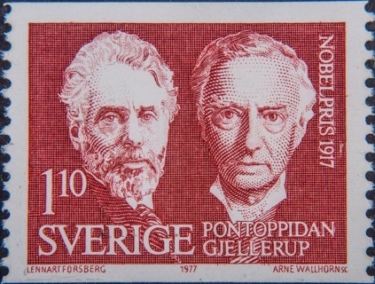 Henrik Pontoppidan (1857-1943) and Karl Gjellerup (1857-1919), both Danish authors who together