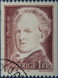 Gerhart Hauptmann, (1862-1946) a German novelist, dramatist and Nobel price winner, portrait on a