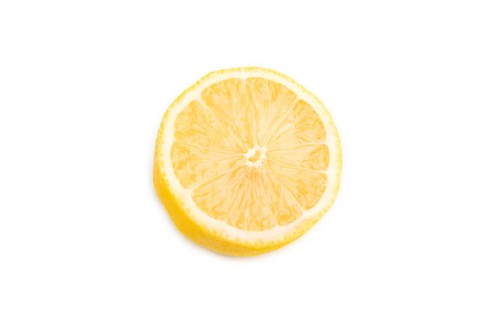 Yellow Lemon Cut in half isolated on white background. Side view, close up. healthy food,