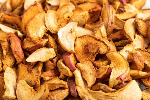 Dried Apples, texture, Side view, close up. healthy food, minimalism. sweet